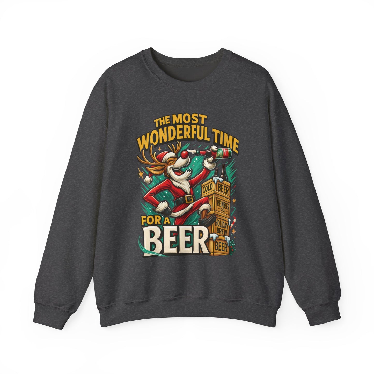 Funny Christmas Beer Sweatshirt, The Most Wonderful Time for a Beer