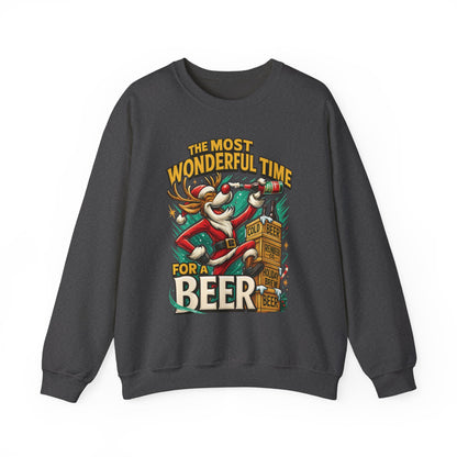 Funny Christmas Beer Sweatshirt, The Most Wonderful Time for a Beer