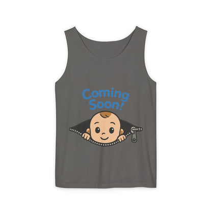 Coming Soon Maternity Tank Top, Cute Baby Boy Pregnancy Announcement Tee, Funny Expecting Mom Gift, Gender Reveal Tee, Baby Shower Top