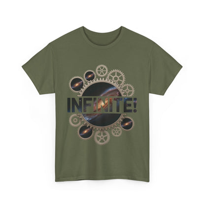 Steampunk Space Gears T-Shirt, Unisex Infinite Universe Graphic Tee, Cosmic Mechanical Design Tee for Sci-Fi & Engineering Lovers