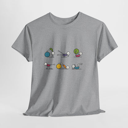 Fit Fun Pilates Figure Womens T-Shirt, Cute Workout Tee, Funny Yoga Gym Top for Women, womens activewear tee