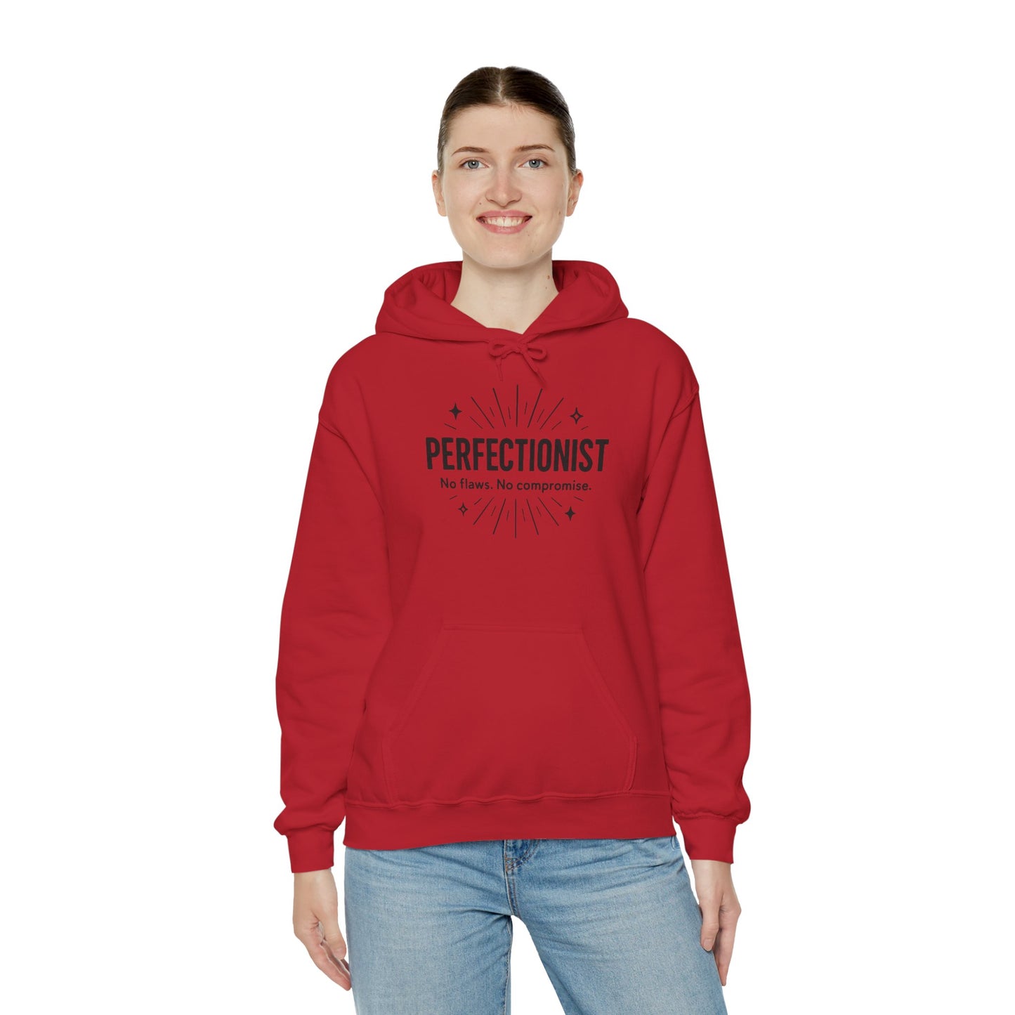 Womens Perfectionist Hoodie, Minimalist No Flaws Sweatshirt, Empowered Clean Look Pullover, Gift for Organized Women