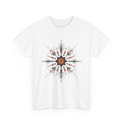 Boho Tribal Mandala Star Women's Cotton Tee, Ethnic Geometric Graphic T-Shirt, Festival Bohemian Style Gift, Bohemian Graphic Tee
