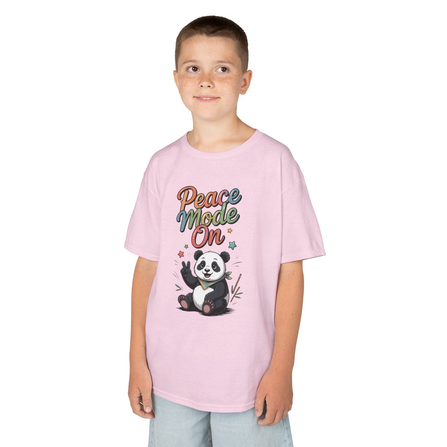 Peace Mode On Kids Tee, Cute Panda Shirt, Fun Gift for Children, Peace-Themed Apparel, Perfect for Birthdays, Casual Wear