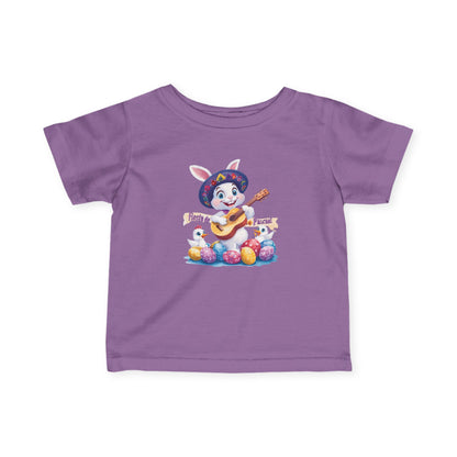 Fiesta de Pascua Baby T-Shirt - Cute Mexican Easter Bunny Tee with Guitar, Fun Spring Outfit for Infants 6 - 24 Months, Holiday Gift Idea
