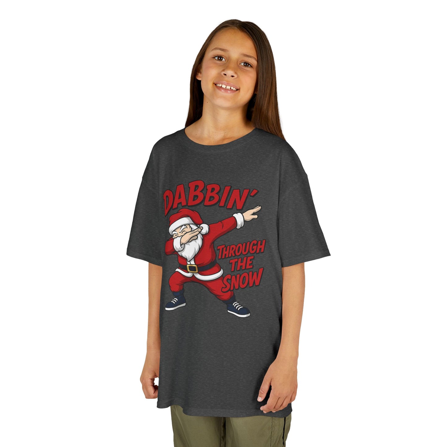 Dabbin Santa Youth Christmas T-Shirt, Funny Holiday Tee for Boys