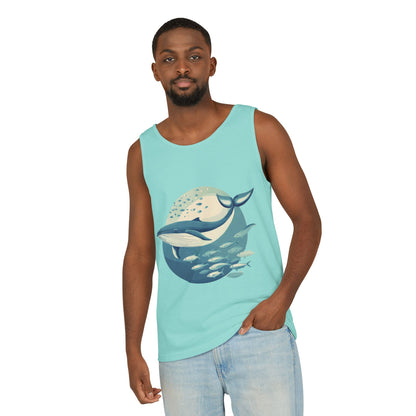 Ocean-Inspired Unisex Tank Top, Whale Design Shirt, Summer Casual Wear, Beach Vibes Gift, Eco-Friendly Fashion