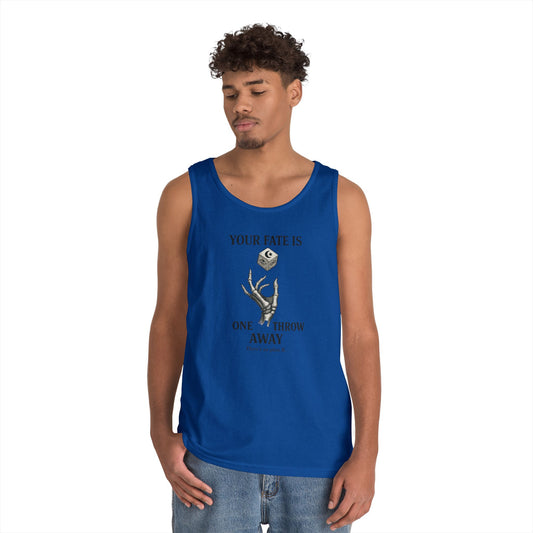 Your Fate Mens Tank Top, Skeleton Dice Graphic Tank, Trendy Gift for Gamers, Gambling Tee, Unique Quote Apparel, Workout Tank, Fitness Shirt