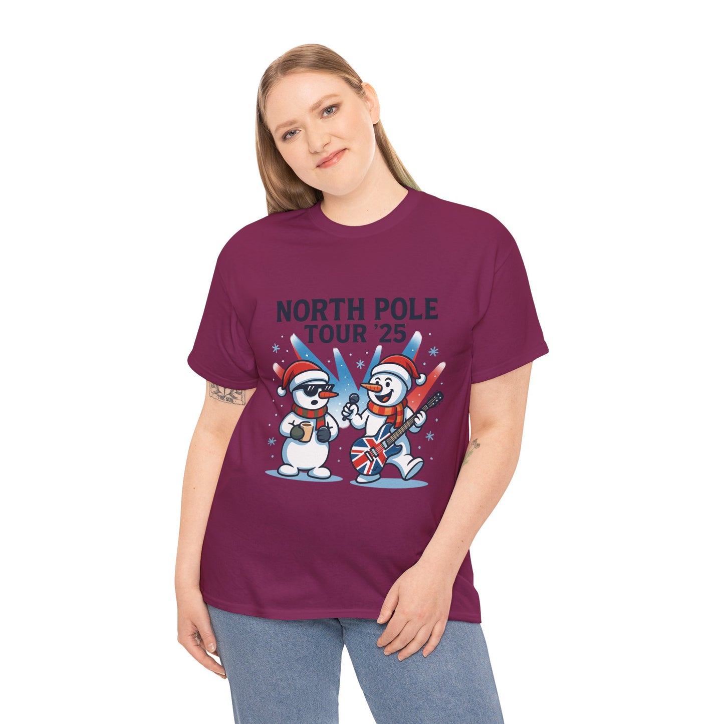 North Pole Tour 25 Women's Christmas T-Shirt, Funny Holiday Music Tee