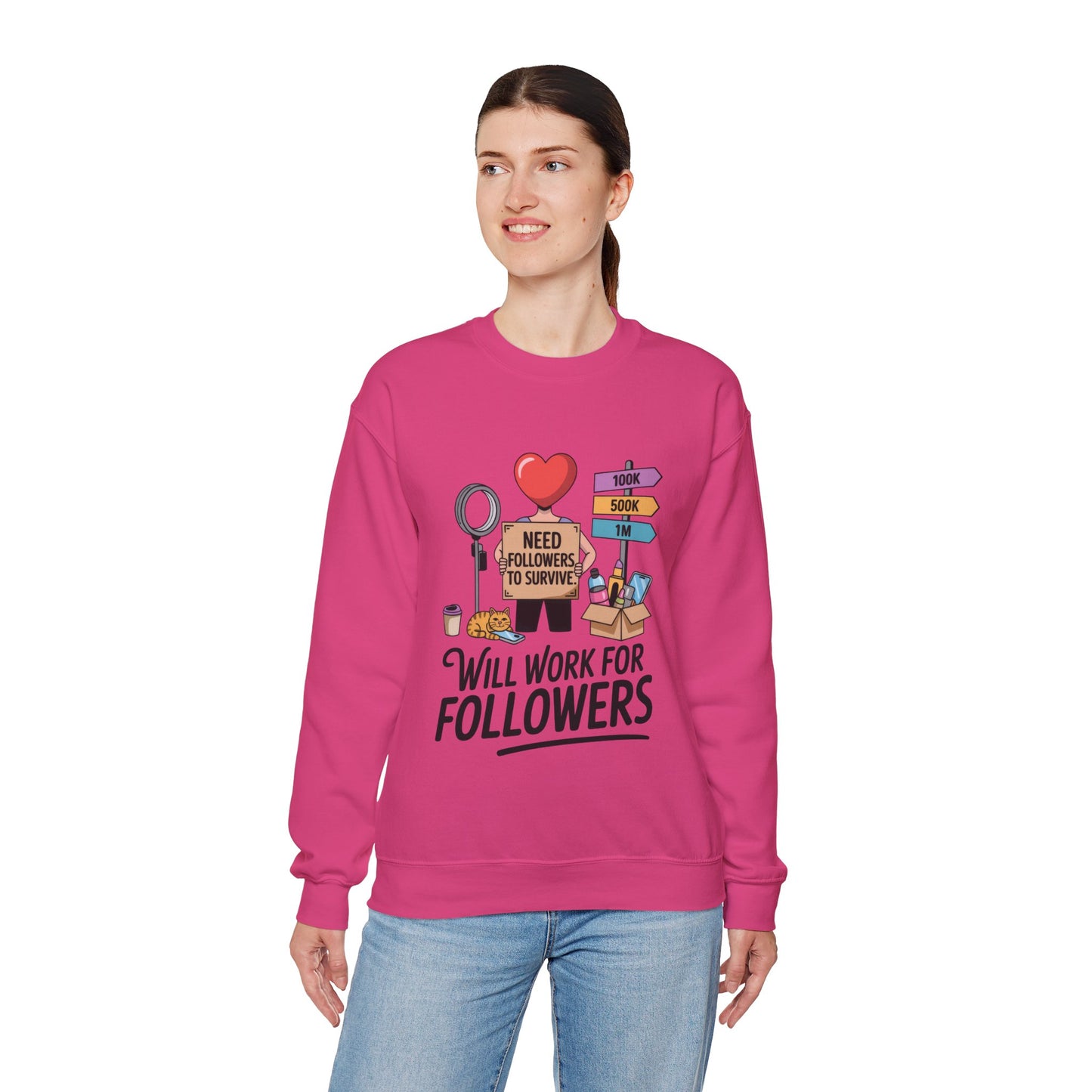 Funny Influencer Womens Sweatshirt, Social Media Sweatshirt, Humor Gifts, Crewneck for Influencers, Casual Wear, Womens Cozy Meme Top