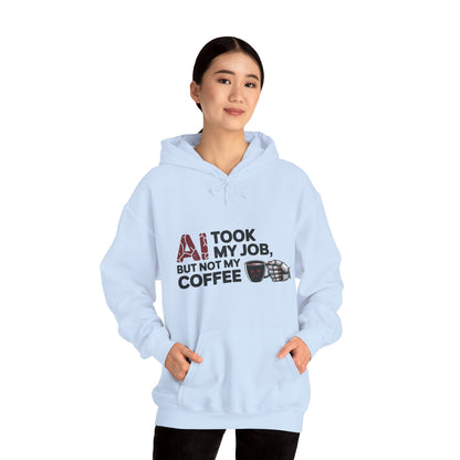 Women's AI Coffee Hoodie, Funny Robot Humor Pullover, Geek Job Joke Sweatshirt Gift, Sarcastic Work Shirt, Office Humor
