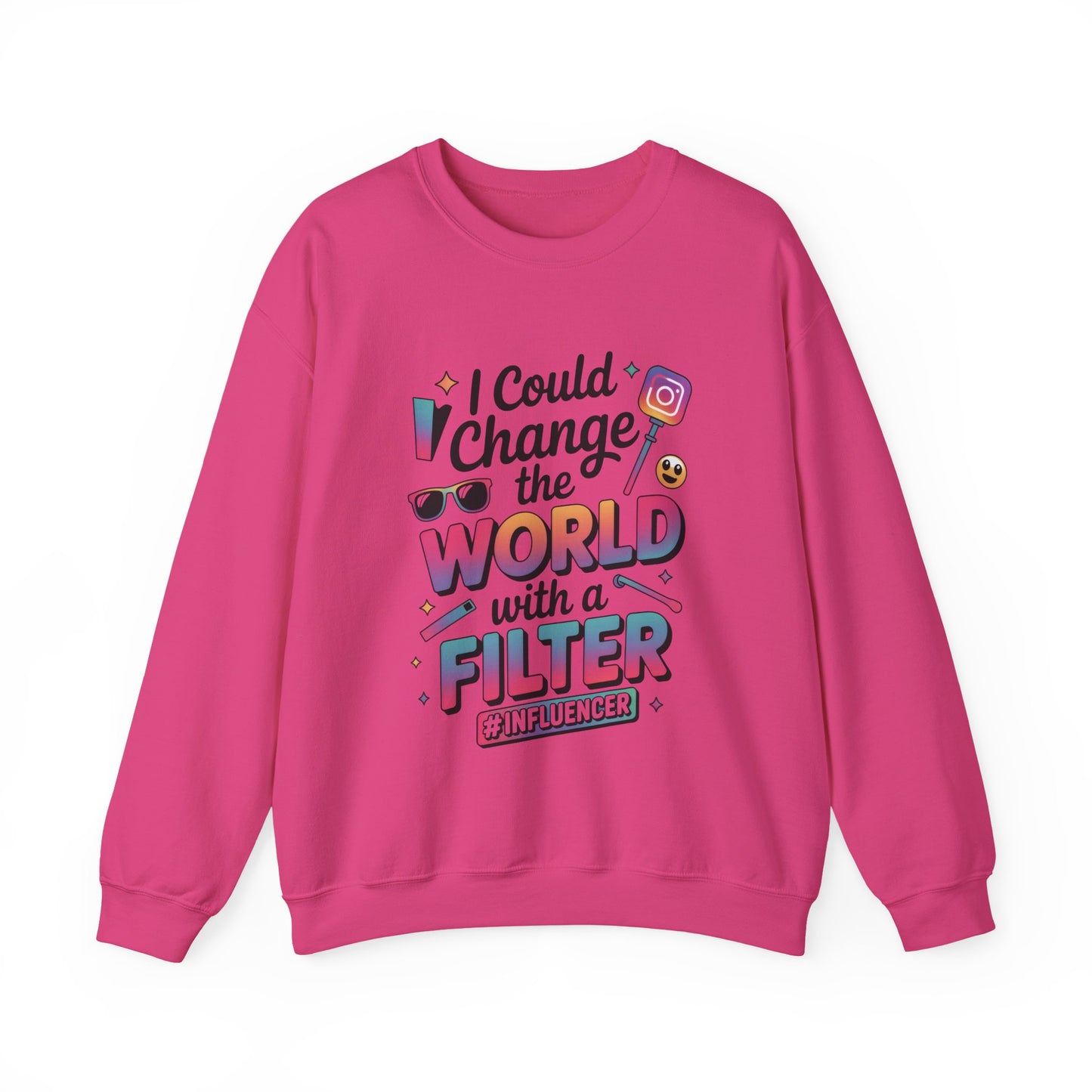 Womens Heavy Blend™ Crewneck Sweatshirt, Womens Influencer Sweatshirt, Funny Social Media Pullover, Cute Trendy Graphic Top