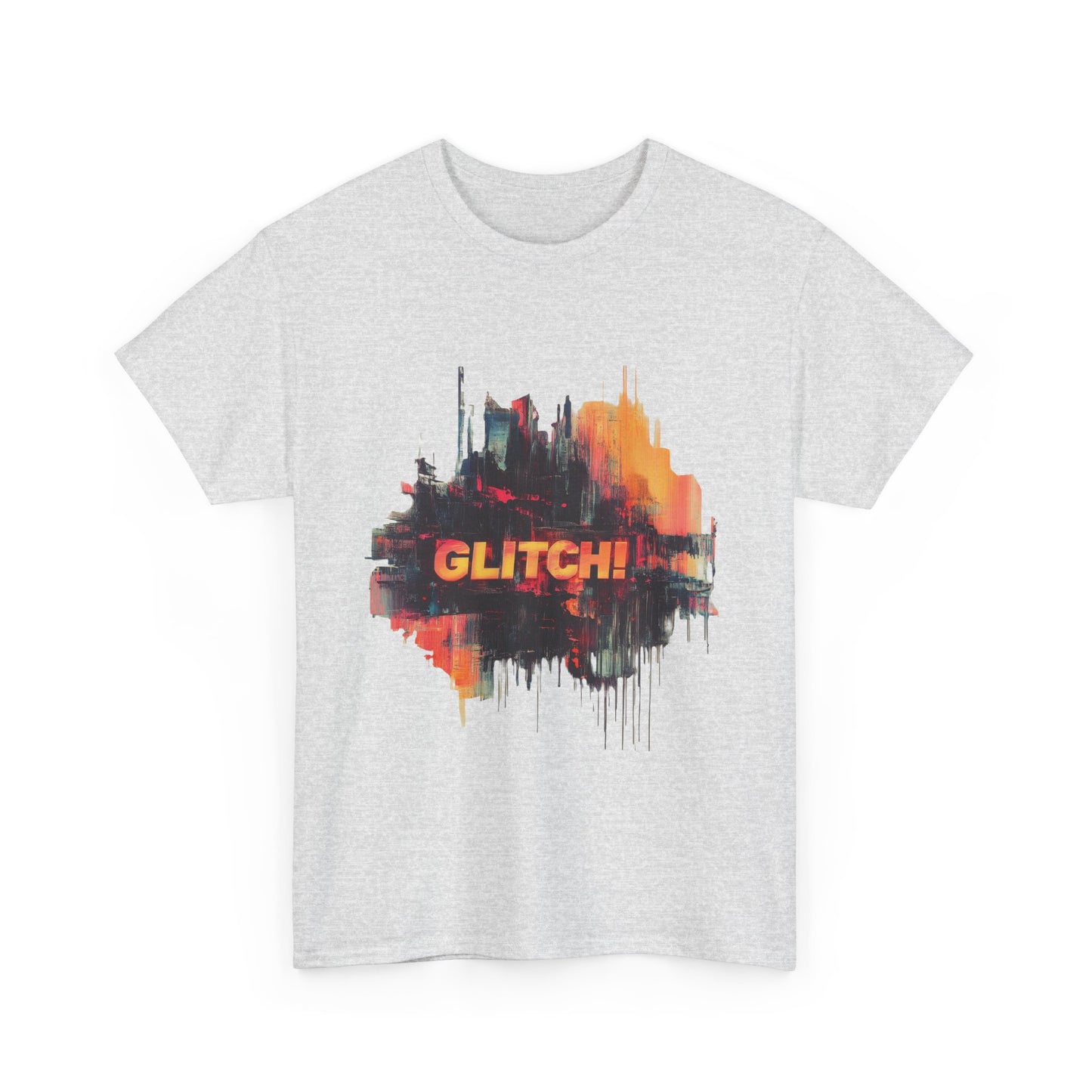 Glitch Art Unisex Heavy Cotton Tee, Trendy Graphic Top, Gift for Tech Lovers, Abstract Street Style Graphic Tee,Techcore Aesthetic Shirt