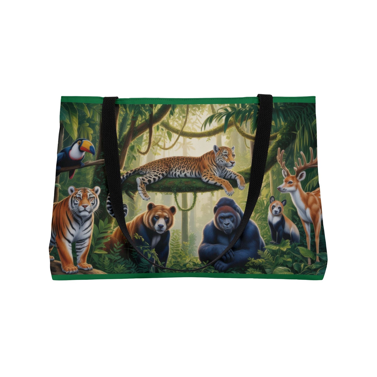 Jungle Wildlife Weekender Tote Bag, Eco-Friendly Travel Bag, Animal Lover Gift, Beach Bag, Shopping Tote, Adventure Companion