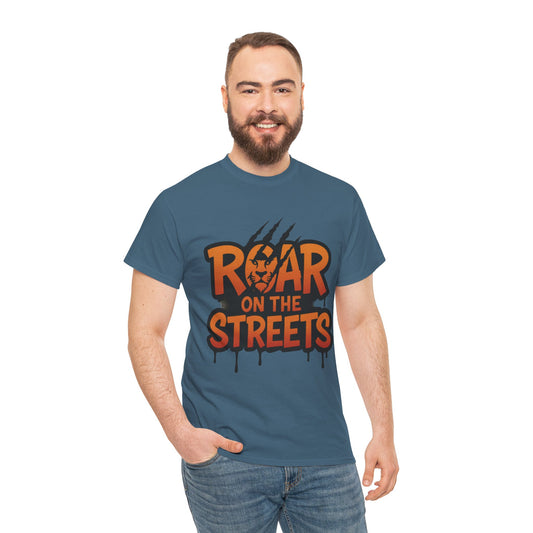Roar on the Streets Lion Graphic Mens Urban T-Shirt, Lion Shirt