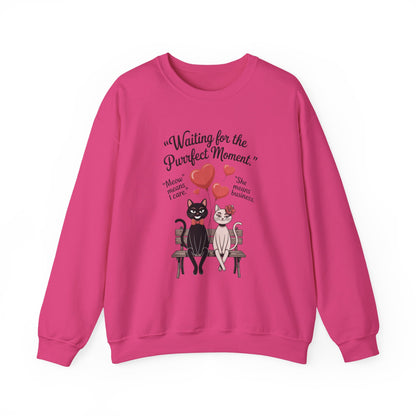 Cute Cat Lovers Womens Sweatshirt, Cozy Gift for Pet Owners, Perfect for Valentine's Day, Animal Lover Apparel, Relaxed Love Sweatshirt