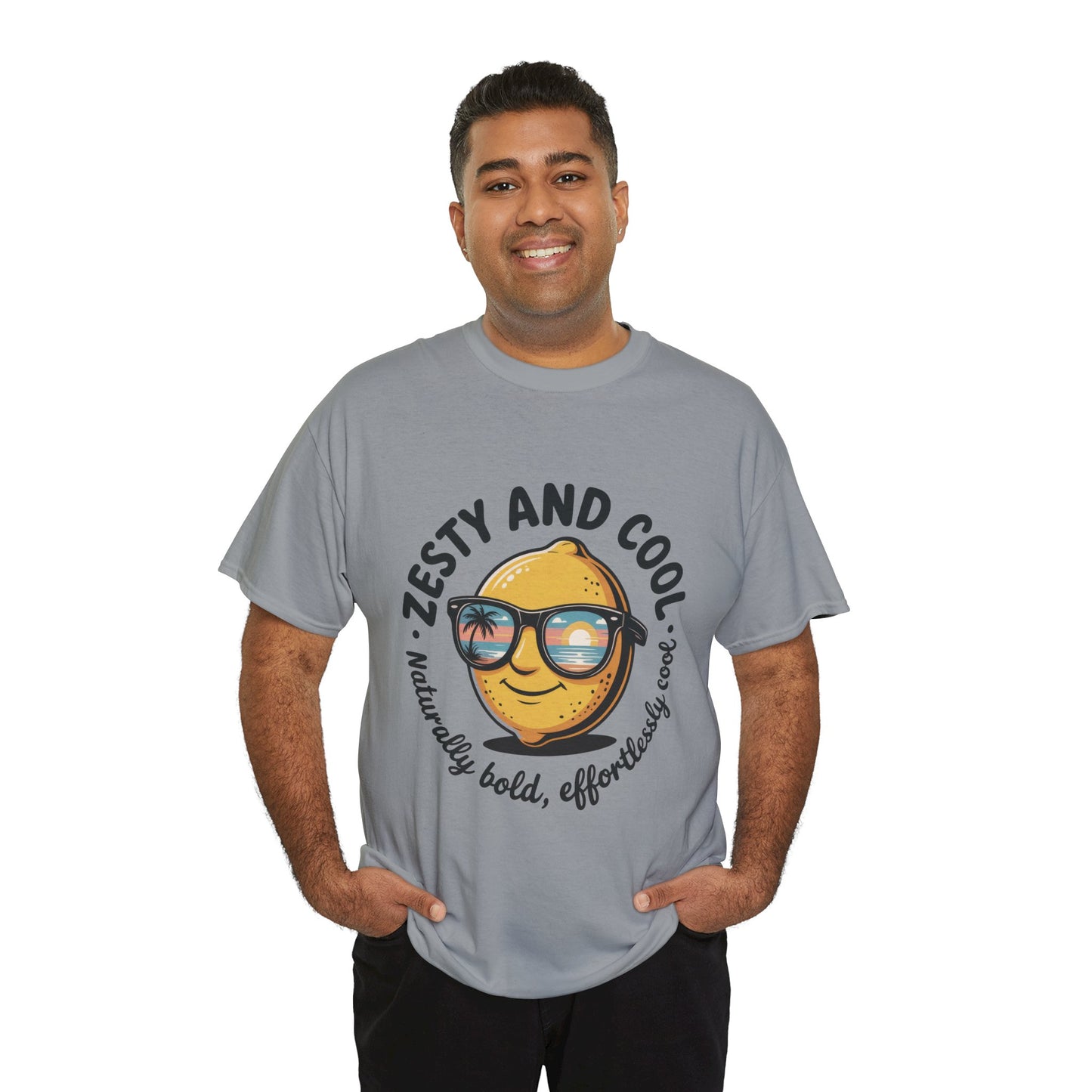 Zesty and Cool Mens Tee, Stylish Casual Shirt, Summer Outing Apparel, Fun Gift for Friends, Lemon Graphic T-Shirt, Birthday Present Idea