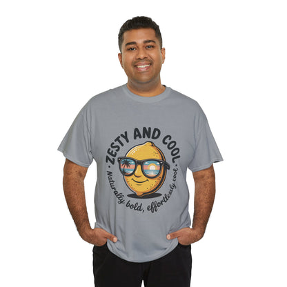 Zesty and Cool Mens Tee, Stylish Casual Shirt, Summer Outing Apparel, Fun Gift for Friends, Lemon Graphic T-Shirt, Birthday Present Idea