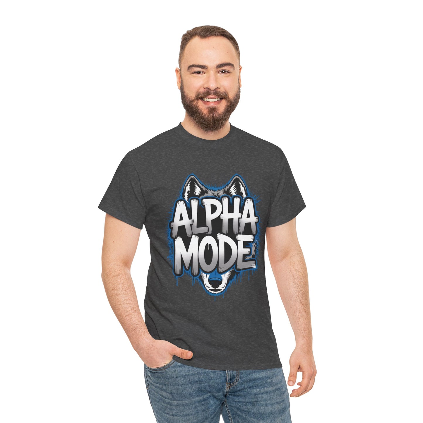 Alpha Mode Wolf Graphic Mens T-Shirt Streetwear, Alpha Tee, Wolf Tee, Street Tee, Wolf Art