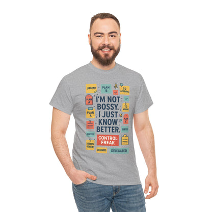 Funny Men's Control Freak T-Shirt, Perfect for Bossy Friends, Gift for Leaders, Fun Office Humor, Sarcastic Productivity Tee for Him