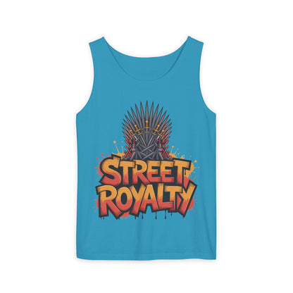 Street Royalty Men's Tank Top, Graffiti Crown Graphic Muscle Shirt, Urban Streetwear Sleeveless Skate Style