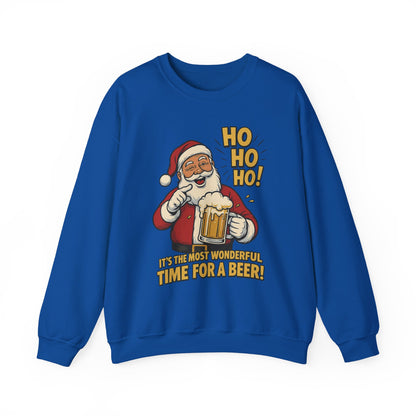 Funny Santa Beer Christmas Sweatshirt, Men's Holiday Pullover, Men's Heavy Blend™ Crewneck Sweatshirt