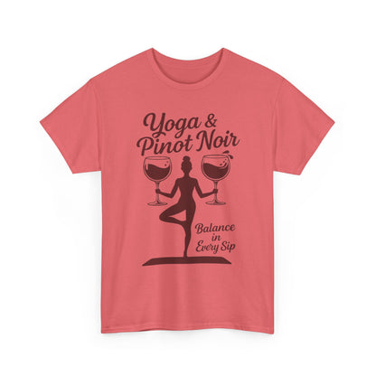 Yoga and Wine Shirt Women, Funny Pinot Noir Tee, Balance in Every Sip Tee, Yoga Lover Gift