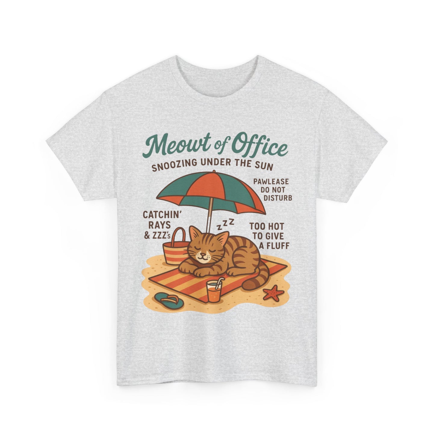Cat Shirt, Cute Beach Cat Womens T-Shirt, Funny Summer Vacation Tee, Lazy Cat Humor Gift, Cat Lover T-Shirt, Vacation Humor Tee