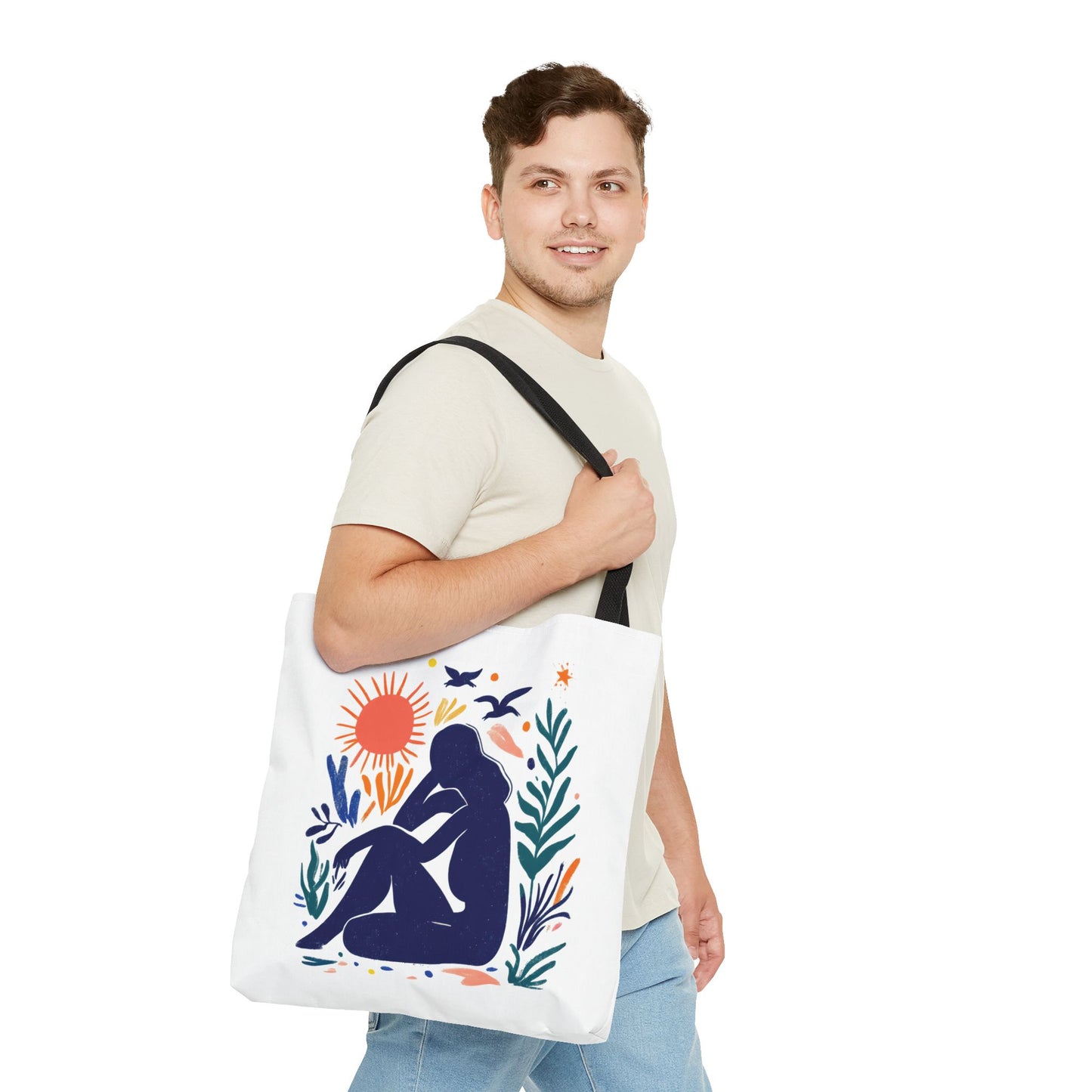 Boho Art Tote Bag, Versatile Eco-Friendly Carryall, Gift for Her, Summer Outing, Beach Bag, Reusable Shopping Tote