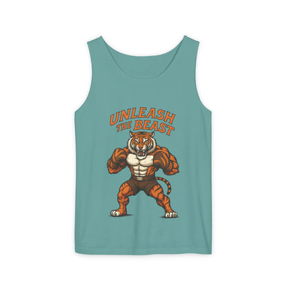 Unleash The Beast Tiger Gym Tank Top - Mens Workout Muscle Tank, Fitness Motivation Sleeveless Shirt, Bodybuilding Top, Strong Beast Gym Top