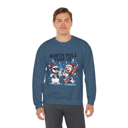 North Pole Tour 25 Men's Christmas Sweatshirt, Funny Rock Band Holiday Jumper