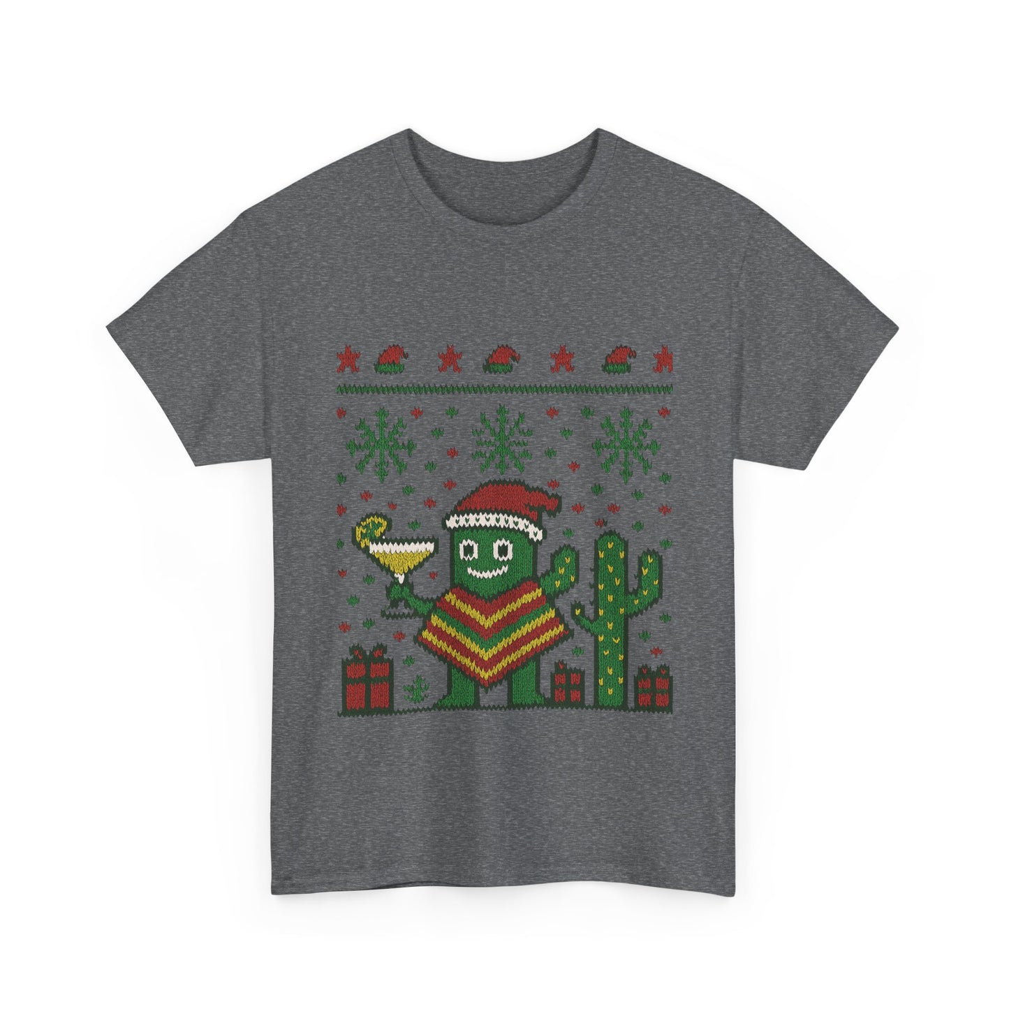 Festive Cactus Christmas Shirt, Funny Holiday Santa Hat Tee for Women, Women's Funny Xmas Shirt