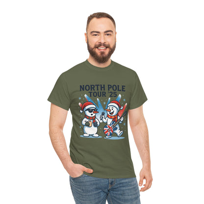 North Pole Tour 25 Men's Christmas T-Shirt, Funny Rock Music Holiday Tee
