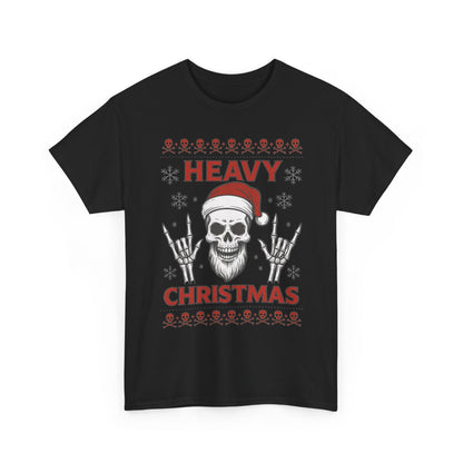 Heavy Christmas Sweatshirt, Metal Santa Skull Holiday Pullover for Men