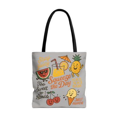 Juicy Summer Tote Bag, Fun Beach Carryall, Perfect for Grocery Shopping, Reusable Market Tote, Cute Gift for Fruit Lovers, Large Tote Bag