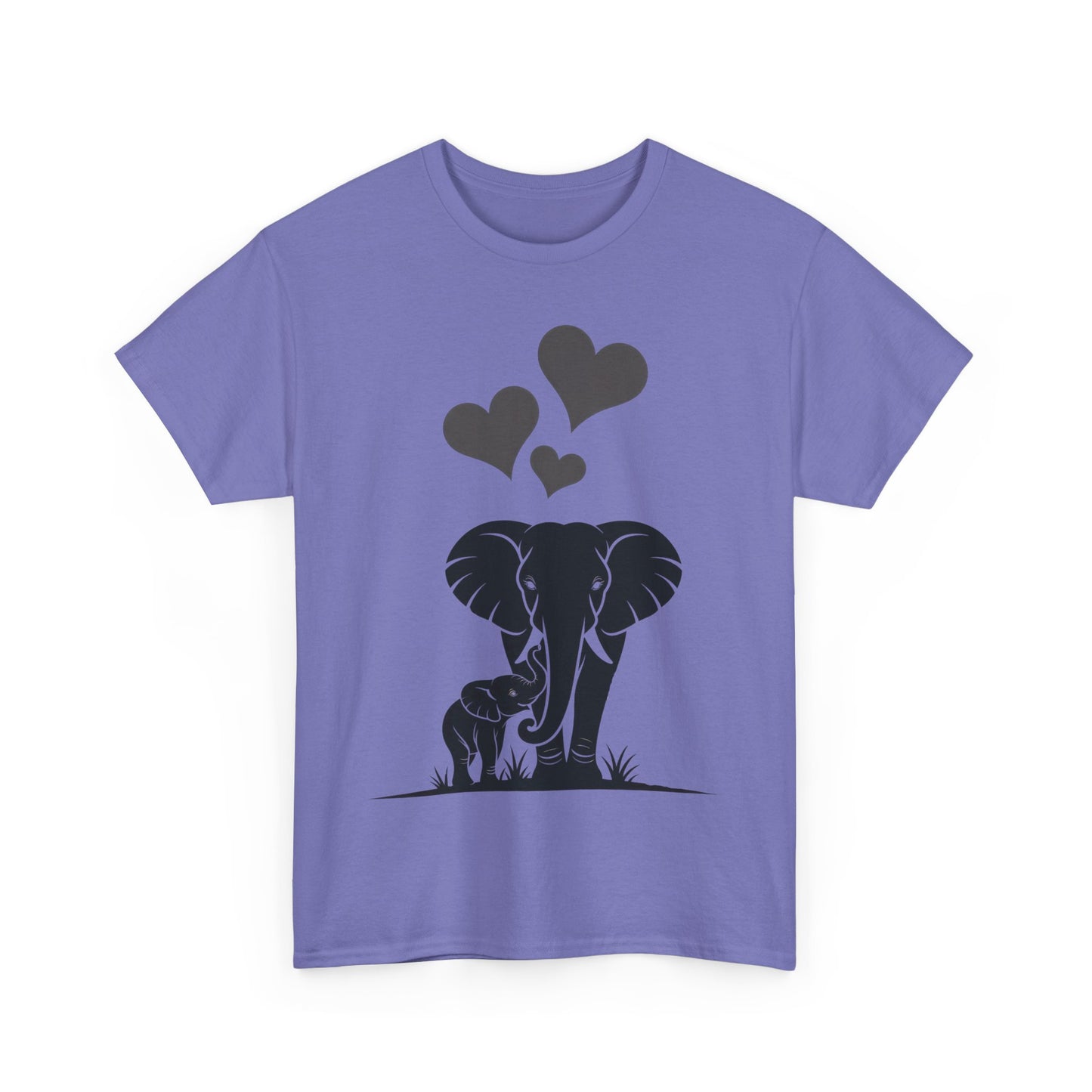 Elephant Mom and Baby T-Shirt, Elephant Love Cotton Tee, Cute Animal Shirt, Animal Lover Gift, Cute Minimalist Elephant Design