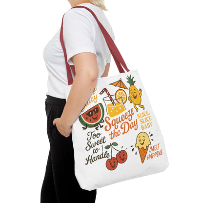 Juicy Summer Tote Bag, Fun Beach Carryall, Perfect for Grocery Shopping, Reusable Market Tote, Cute Gift for Fruit Lovers, Large Tote Bag