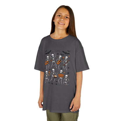 Cute Dancing Skeleton Halloween T-Shirt for Girls Boys, Funny Spooky Band Tee, Kids Halloween Party Top, Cute Fall Outfit Gift