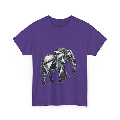 Geometric Elephant Tee - Minimalist Art Shirt, Nature Lover Gift, Animal Print T-Shirt, Unisex Cotton Tee, Eco-Friendly Wear