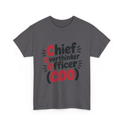 Women's COO T-Shirt, Chief Overthinker Officer Funny Graphic Tee, Sarcastic Work Shirt