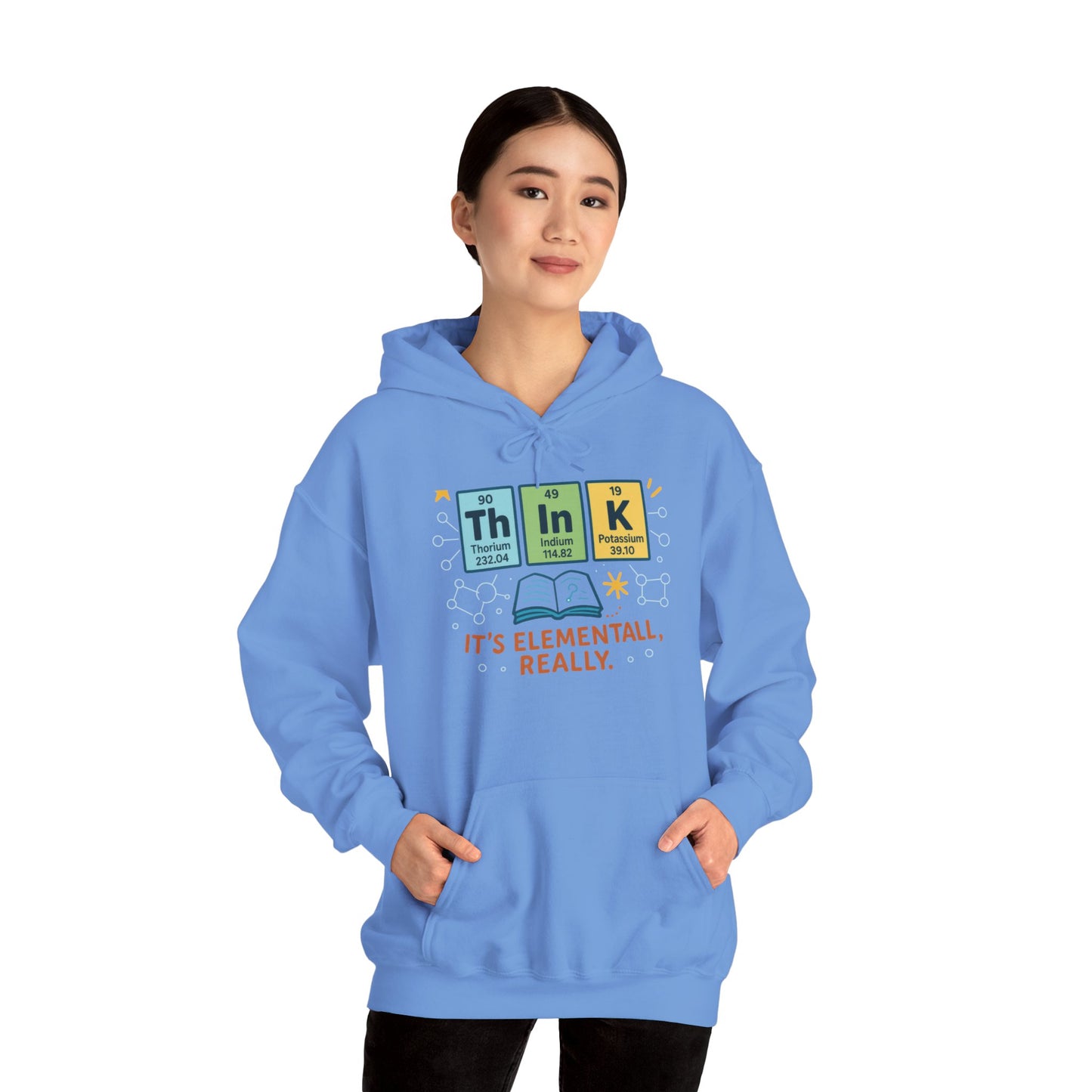 Think Hoodie for Women, Funny Chemistry Hoodie, Element of Humor Science Sweatshirt, Nerdy Gift for Her, Gift for Students, Science Lovers