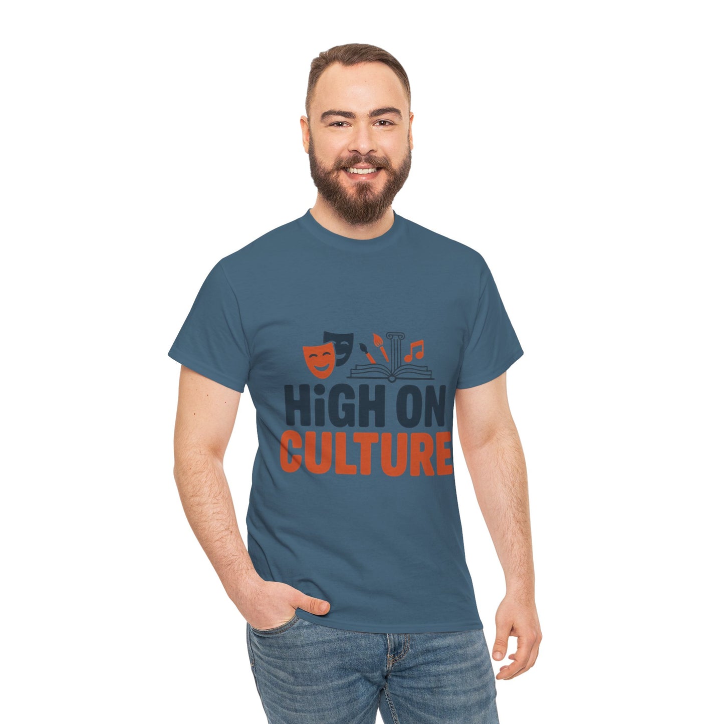 High on Culture Mens T-Shirt, Funny Cultural Graphic Tee, Art Humor