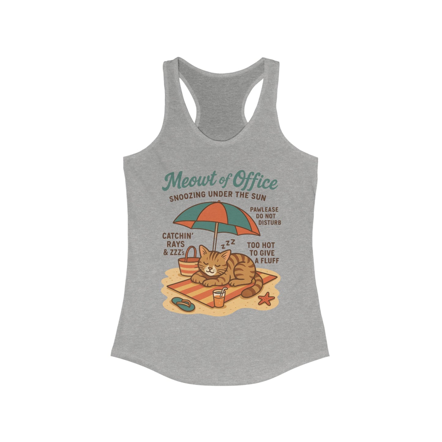 Cat Shirt, Beach Cat Womens Tank Top, Funny Summer Vacation Tee, Lazy Cat Humor Gift, Cat Lover Tank, Fun Summer Wear, Gift for Cat Moms