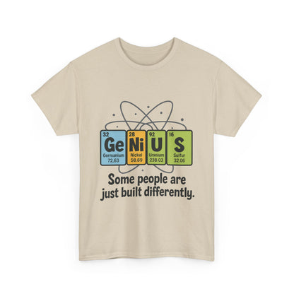 Funny Mens Genius T-Shirt, Periodic Table Nerd Shirt, Science Humor Tee for Smart Guys, Perfect Gift for Science Lovers
