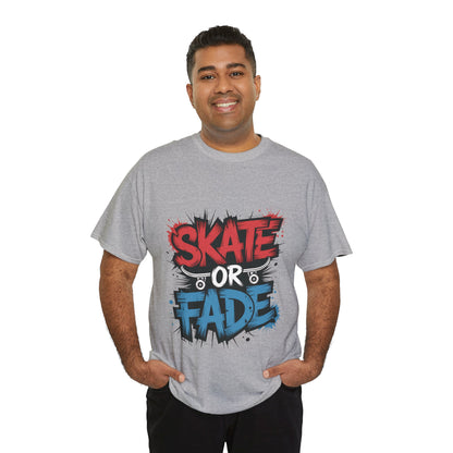 Skate Or Fade Men's T-Shirt, Graffiti Skateboarding Graphic Tee, Urban Streetwear Skater Top
