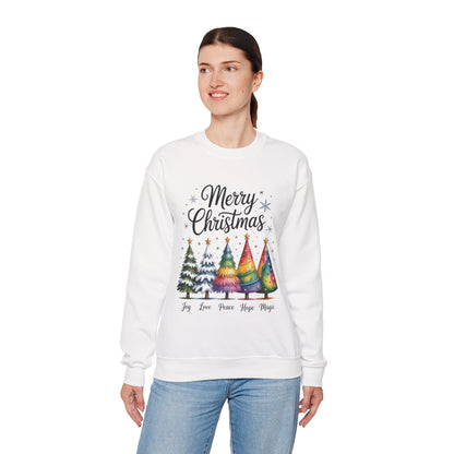 Merry Christmas Women's Sweatshirt, Joy Love Peace Hope Magic Pullover, Women's Heavy Blend™ Crewneck Sweatshirt
