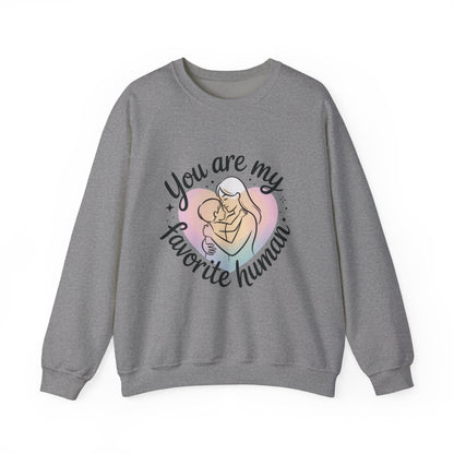 You Are My Favorite Human Mom Sweatshirt, Cute Pastel Heavy Blend Crewneck for Mothers Day, Cozy Gift for Moms, Mothers Day Gift