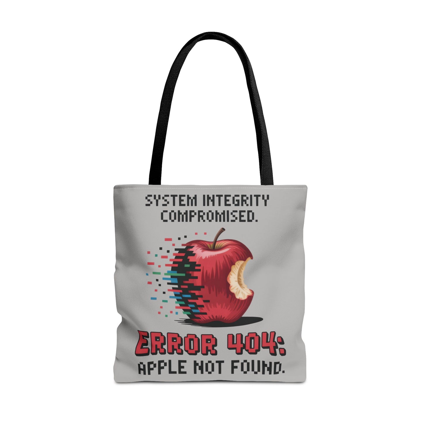 Error 404 Apple Tote Bag, Geek Tote, Funny Shopping Bag, Gift for Tech Lovers, Apple Lovers Tote, Digital Design Bag, Large Tote Bag, Weekender Bag, Beach Bag