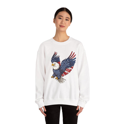 Patriotic Eagle Sweatshirt, Unisex Crewneck, USA Pride Apparel, Cozy Everyday Wear, Perfect for Independence Day, Gift for Patriots