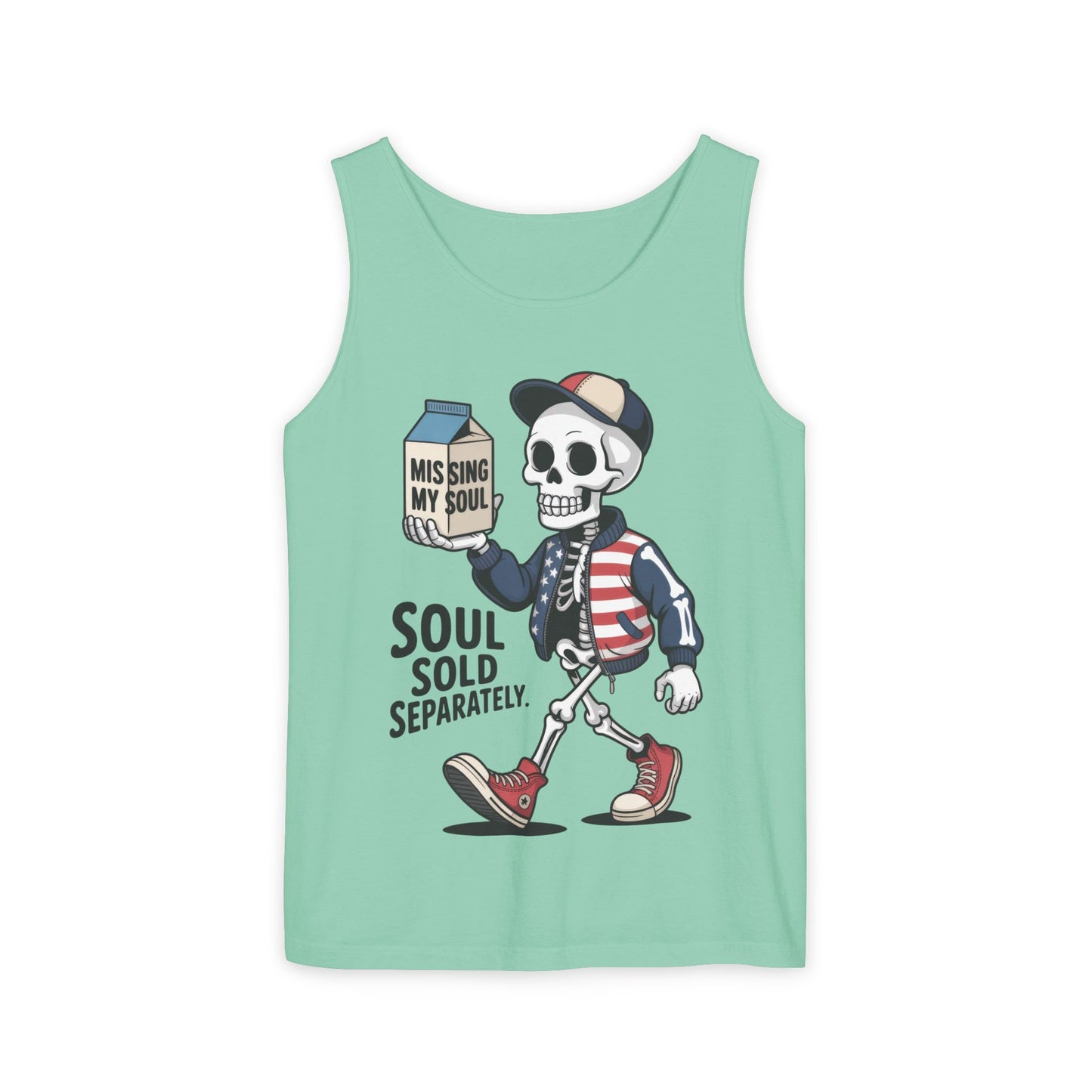 Funny Skeleton Tank Top, Soul Sold Separately Muscle Tee, Missing My Soul Graphic Shirt, Gothic Streetwear Workout Top